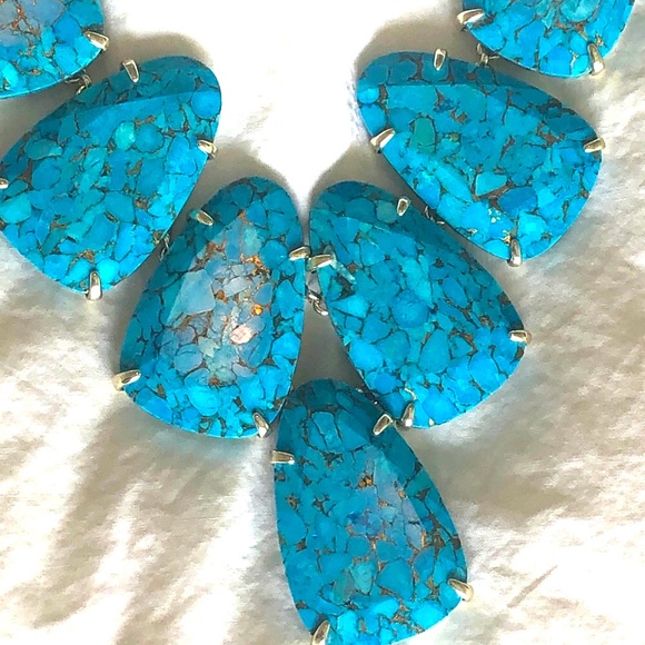 NWT Kendra Scott RARE & RETIRED Harlow Bronze Veined Turquoise & Yellow Gold😊 - Picture 4 of 11